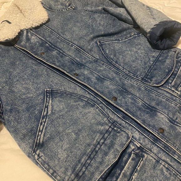 Vintage sherpa lined jean chore coat - Picture 4 of 7
